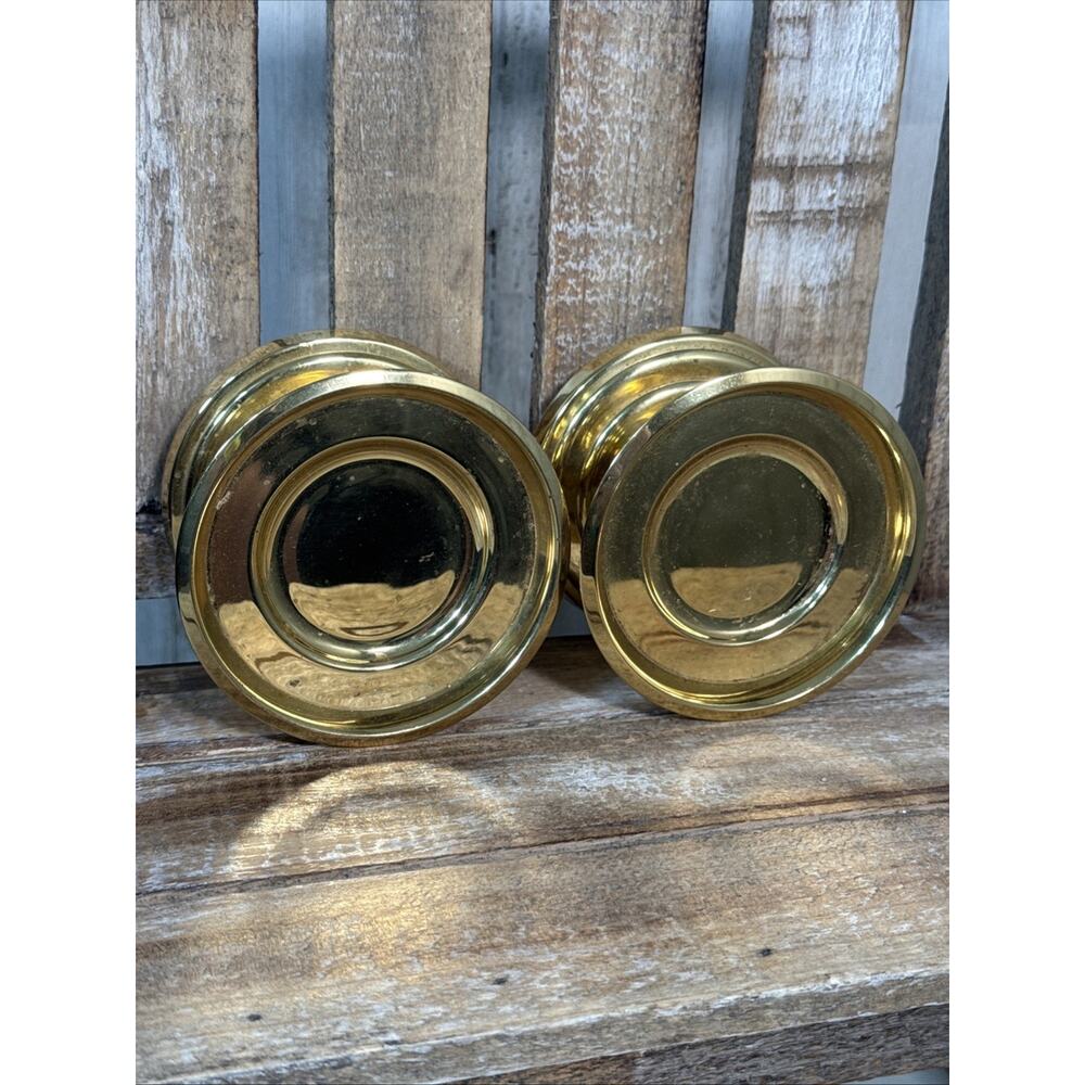 Vintage Partylite 2” Brass Pedestals Set Of 2 - Picture 4 of 8
